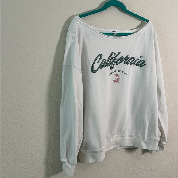 Garage Boatneck California Oceanside Club Embroidered Sweatshirt Women’s size Lg - Picture 6 of 10